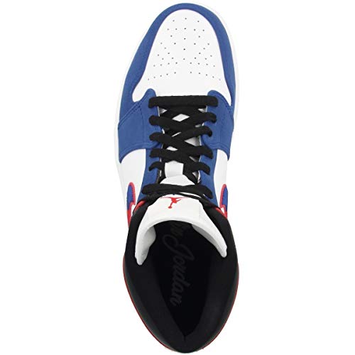 Image of Nike Men's Air Jordan 1 Mid Se Basketball Shoes, White Univ Red Rush Blue Black, 11.5 Men