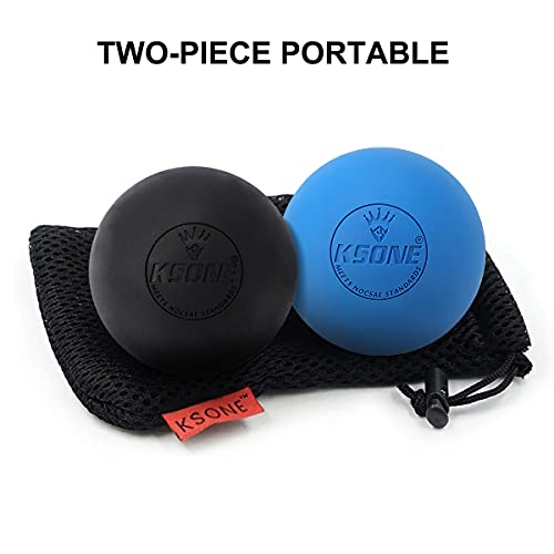 Massage Balls, 2 Pack Lacrosse Massage Balls (BLUE + BLACK) - Image 3
