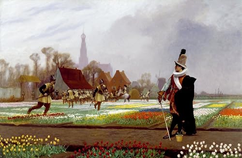 Impression d'art la folie des tulipes : Toile premium Jean Léon Gérôme
