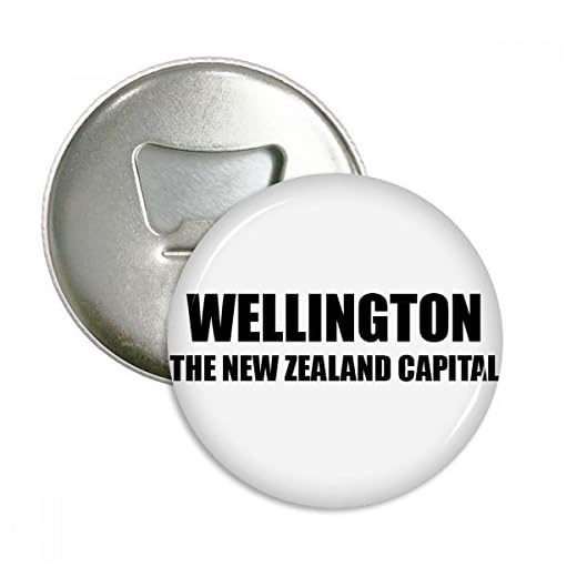 Wellington Nya Zeelands huvudstad rund flasköppnare kylskåpsmagnet pins bricka knapp present 3 st