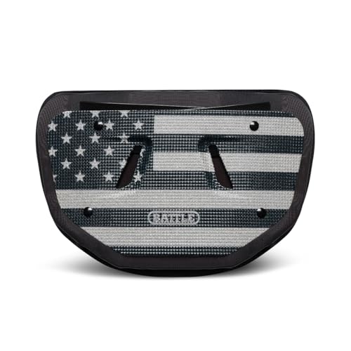 Battle Sports Diamond Football Back Plate – Hard Shell Lower Back Protector with Contoured Foam for High-Impact Protection for Youth, Kids and Adults (Black/Silver USA, Adult) - Thumbnail 2