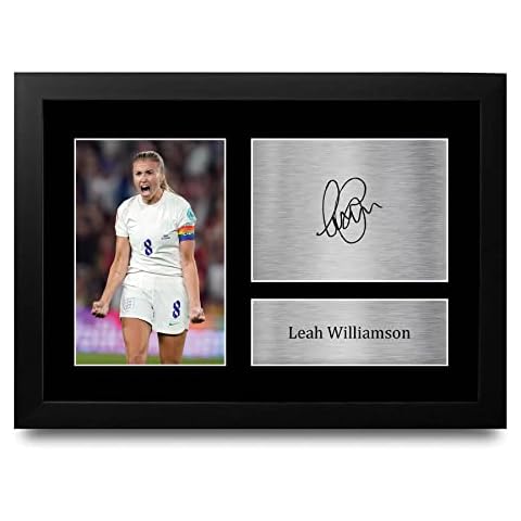 HWC Trading FR A4 Leah Williamson England Geschenke Gedrucktes Signiertes Autogramm Foto für Frauenfußball Anhänger and Fans - A4 Gerahmt Cover