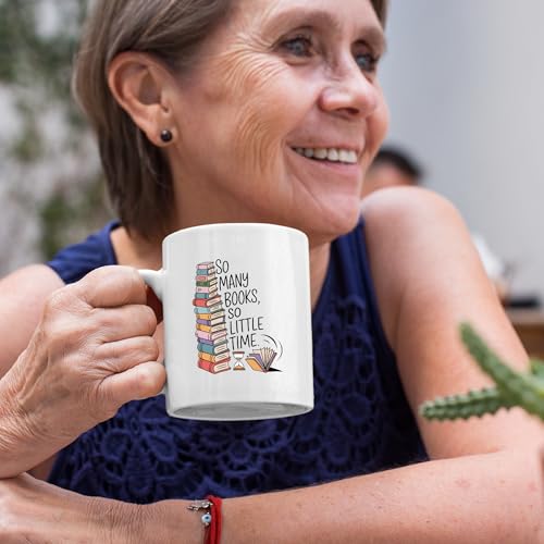 Taza de cerámica blanca Panvola 11 oz con diseño lector miniatura 6