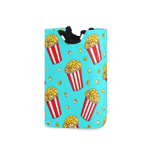 Jihqo Laundry Hamper Basket Cute Popcorn Collapsible Nursery Storage Bin Waterproof Clothing Baskets for Home Bedroom Bathroom Washing Room