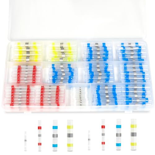 Conectores de alambre de sellado de soldadura termorretráctiles impermeables juego de 200 piezas