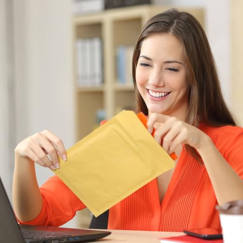 OFITURIA Gepolsterte Umschläge aus Polyethylen-Innenpolster, Farbe Braun, Versandtaschen mit Kapazität für Dokumente mit einer maximalen Fläche (20 Polsterumschläge, 100x165 mm)