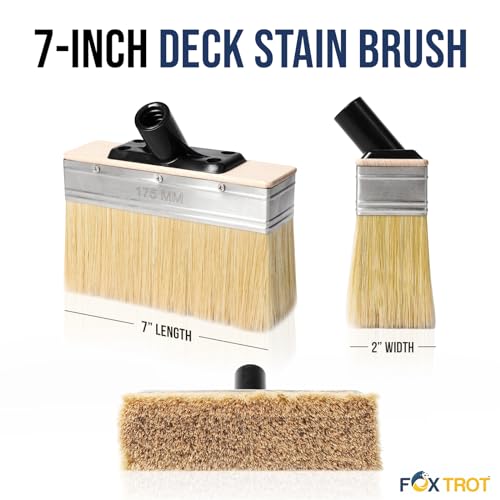 Foxtrot Deck Stain Brush For Wood, 7Inch Professional