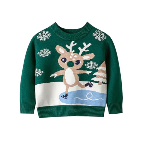 Image of Girl Ugly Christmas Sweater - Boy Double Layer Knitted Reindeer Holiday Xmas Pullover Sweater Kids 2-9 Years Old