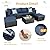 HTTH 7 Piece Patio Furniture Outdoor Rattan Furniture Sofa Wicker Conversation Set Sectional Furniture -All Weather Garden Sofa Couches Set |Patio, Backyard, Pool (Navy, with Table)