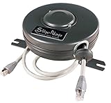 Stage Ninja CAT6-15-S 15' Retractable Shielded Cable Reel with 3' Static end and 6' Black, Steel housing.