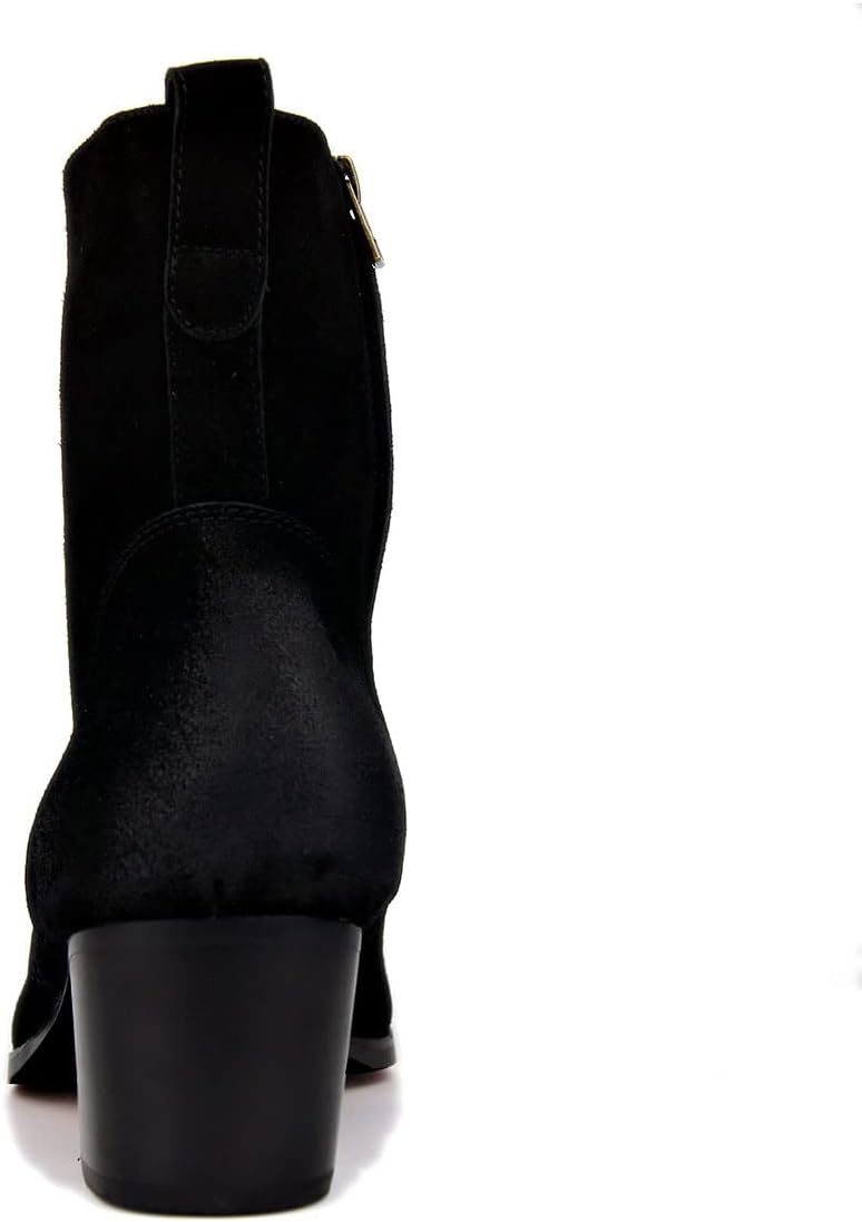 OSSTONE Dress Boot Men Designer Leather Chelsea Boots Casual Heel Shoes Zipper-up OS-JY002-US - Image 4