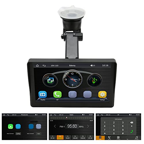 Radio Estéreo para Coche, Pantalla Táctil de 7 Pulgadas, Bluetooth 5,1, Reproductor MP5 para Coche, Compatible con MirrorLink, Carplay, Android Auto, Imagen Inversa