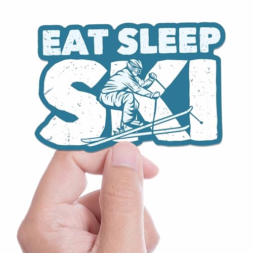 Eat Sleep Ski Bumper Sticker for Water Bottles & Laptops