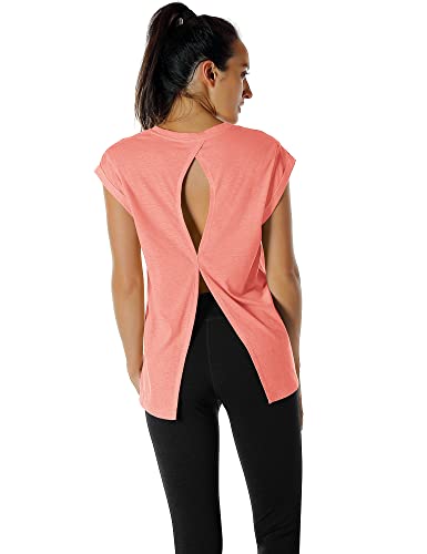 Image of icyzone Open Back Workout Tops for Women - Athletic Activewear T-Shirts Exercise Yoga Shirts(Pack of 2)