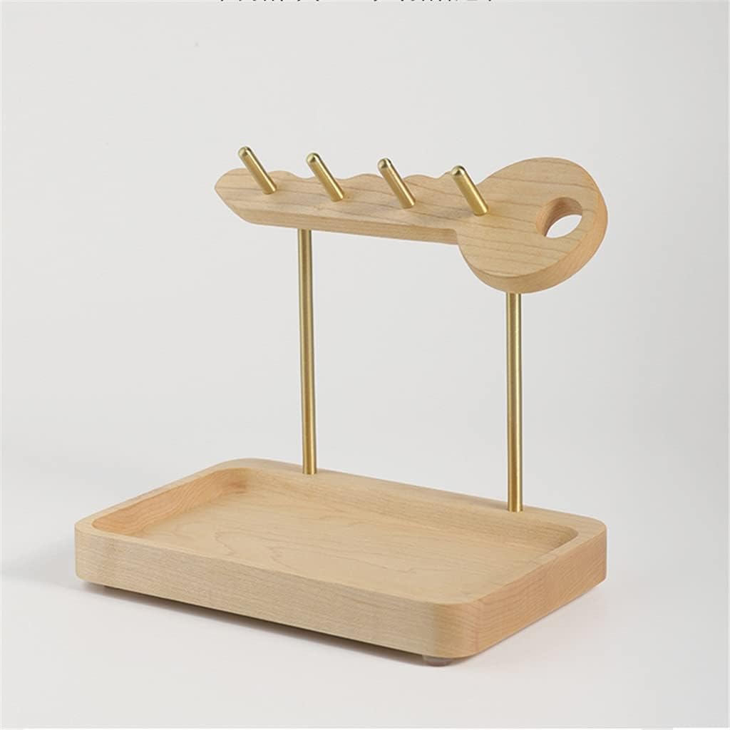 Key Rack Entrance Key Storage Rack Ornaments Solid Wood Entrance Hall Key Branch Storage Ornaments (Color : Hard Maple Size : 18.512.517CM)