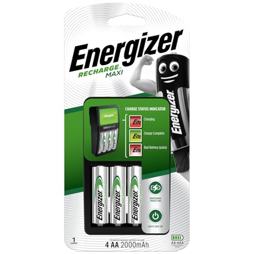 Energizer Charger Maxi for AA & AAA Batteries With 4 AA Rechargeable Batteries
