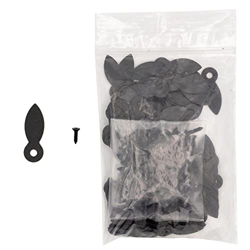 Image of Picture Frame Backing Clips Black 1 inch with Screws Large Size 100 Pack - Retaining Clips for Picture Frames - Flat Turnbuttons 100 Tabs and 100 Screws