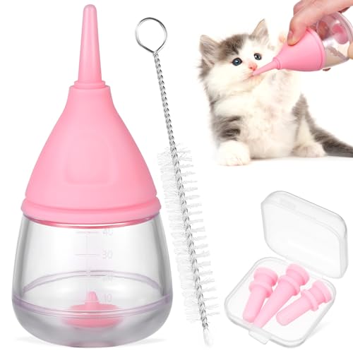 TOYANDONA Biberón y Kit Tetinas Cepillo de Limpieza Botella de Alimentación Mascotas Recién Nacidas de Limpiar