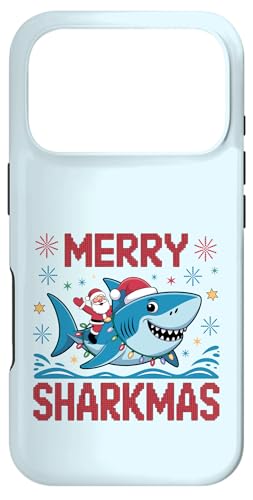 Merry Sharkmas AO[Z[^[ T^ CfBO V[N Cgt X}zP[X iPhone 17 Pro p