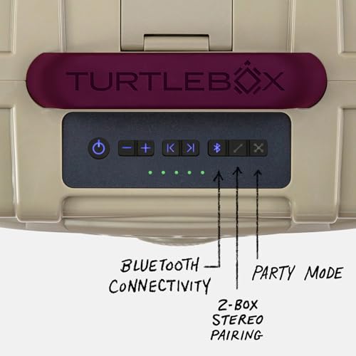 Image of Turtlebox Original Gen 3: Portable Outdoor Bluetooth Speaker - Ultra-Loud (120dB), Waterproof (IP67), Rugged, Impact-Resistant, 3-Day Battery | Party Mode: Unlimited Pairing Stereo, Tan /Maroon