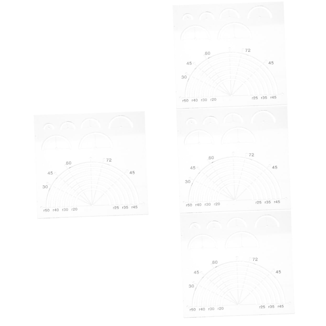 Operitacx 4piezas Regla De Acrílico Para Acolchado Semicircular Plantilla De Patchwork Diy Marcaciones Digitales Para Medidas Precisamente Diseñadas
