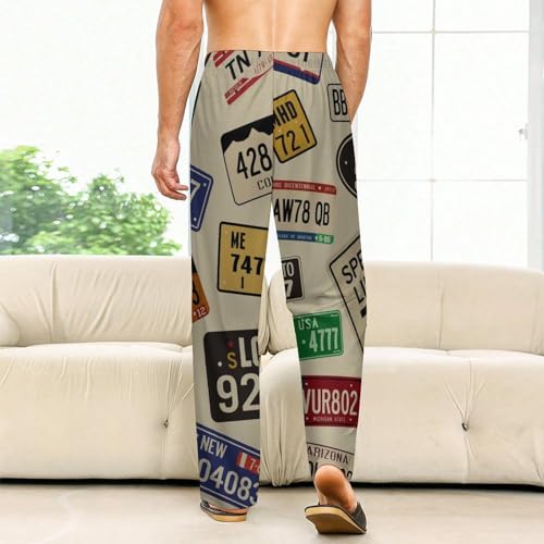 Étiquette rétro bas de pyjama femme long et fluide avec poches S - 2