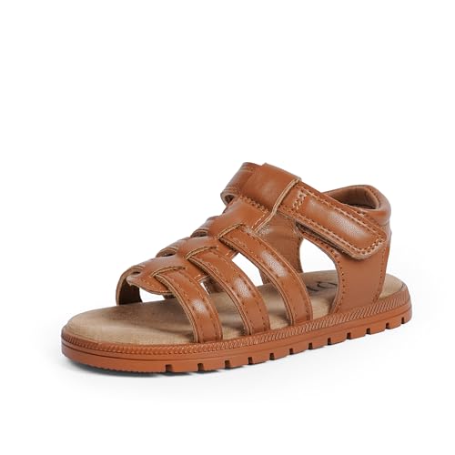 Image of QIY Toddler Girl Sandals Little Kids Summer Dress Shoes Open Toe Flats Princess Sandals for School Beach Party