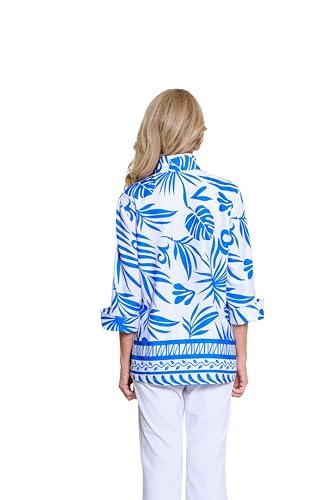 MULTIPLES Women's 3/4 Flounce Sleeve Wire Collar 2-Pocket Button Front Jacket3