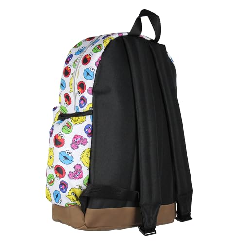 Sesame Street Elmo Big Bird Cookie Monster Scattered Print Faces Travel School Backpack For Daily Use4