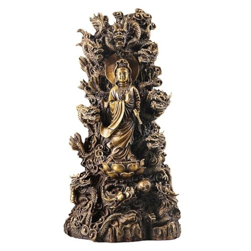 Statue de méditation Kowloon Guanyin en cuivre pour créer un coin zen relaxant à la maison