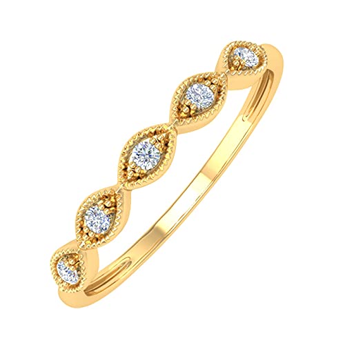 0.06 Carat Diamond Twisted Wedding Band Ring in 10K Gold