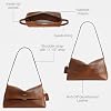 Bolso de hombro de piel de grano natural para mujer 8