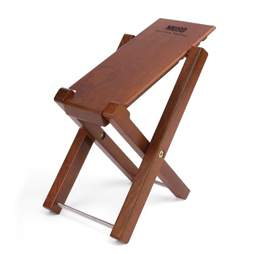 Guitar Stool Foot Rest, Adjustable Foot Stool Folded Wooden Guitar Pedal,Pedicure Foot Stool Footrest 4 Level (Rosewood)