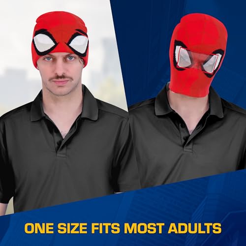 Concept One Unisex Marvel Spider-Man Miles Morales Roll Down Cuff Beanie Hat, Knitted Winter Skull Cap Beanie Hat