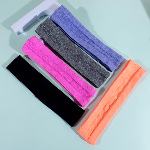 Image of Workout Headbands Non Slip Headband Sport Headbands Sweatbands Elastic Sport Hair Bands for Sports Travel Indoor Fitness Gym