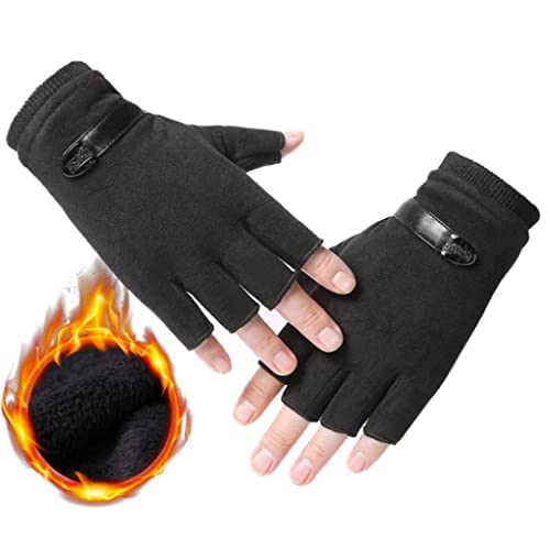 Pesoncarl Luvas sem dedos luvas quentes de meio dedo para ciclismo, motocicleta, corrida ao ar livre