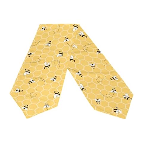 TropicalLife Honeycomb Bee Table Runner Cover
