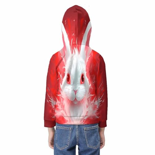 Sweat à capuche enfant Le Lapin pull de qualité supérieure avec impression 3D durable
