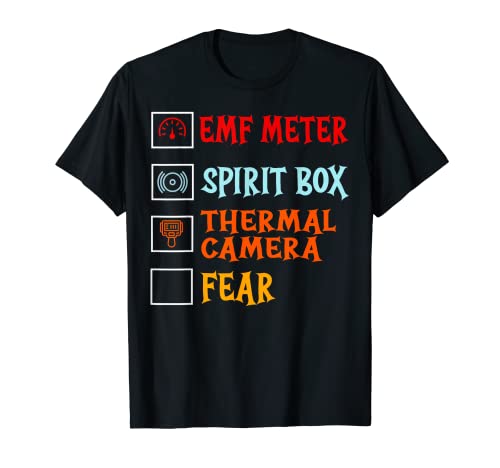 Ghost Hunter Checklist EMF Metros Paranormal Investigador Camiseta