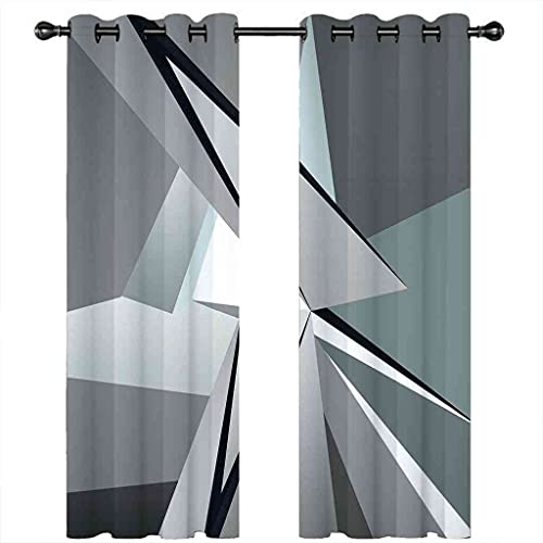 Rideaux occultants 100% polyester 140x160 cm espace gris géométrique - 3