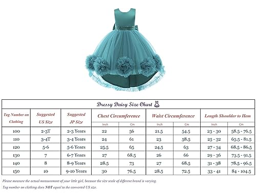 Dressy Daisy Little Girls' Special Occasion Wedding Flower Girl Dress Fancy High Low Pageant Ball Gown Size 5-6 thumb #6