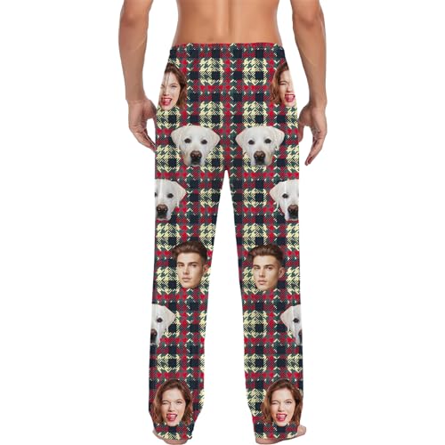 Custom Pajama Bottoms,Personalized Face Men Women Photo Sleepwear Pants,Customized Pj Trousers Lounge Gifts for Him Her2
