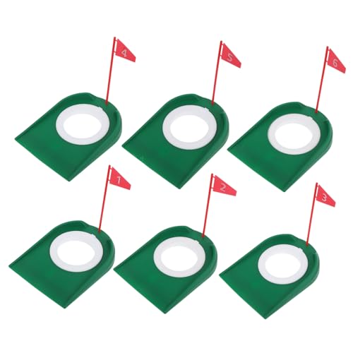 Luxshiny 6個ゴルフ練習用パッティングカップ 軽量プラスチック製 屋内外対応 ゴルフパター練習器具 正確な狙いとストローク向上用 トレーニ
