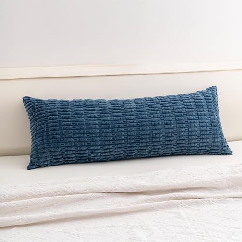 Image of Aegero Corduroy Decorative Throw Pillow Covers 14x36 Inch Soft Striped Pillow Covers Modern Farmhouse Home Decor for Sofa Living Room Couch Bed（Teal）