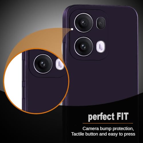 Image of Back Cover for Oppo Reno13 Pro 5G | Full Camera Protection | Premium Liquid Silicon Case | Flexible Bumper Case for Oppo Reno13 Pro 5G (Purple)