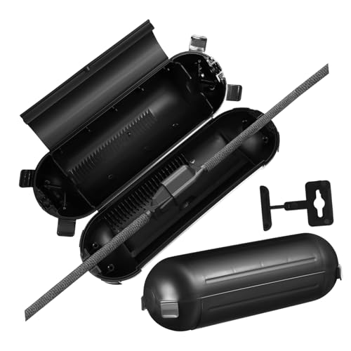 LIFKOME 2 Pack Outdoor Extension Cord Connector Cover Weatherproof Cord Hider Plastic Wire Cover Electrical Box Outdoor
