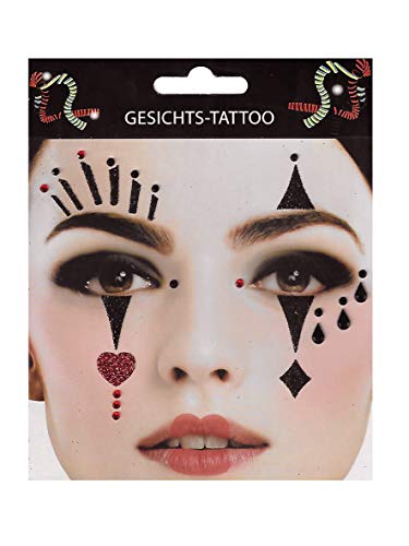 Preisvergleich Produktbild Gesichtstattoo Pantomime Pierrot Clown Tattoo Karneval Fasching Hautaufkleber