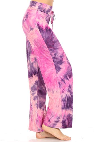Image of Leggings Depot Women's Wide Leg Drawstring Pajama Pants for Lounge, Sleep