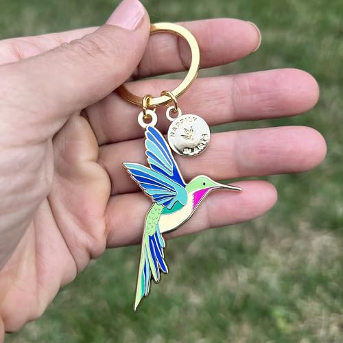 Broche oiseau et porte-clés colibri robuste aux reflets d'or - 6