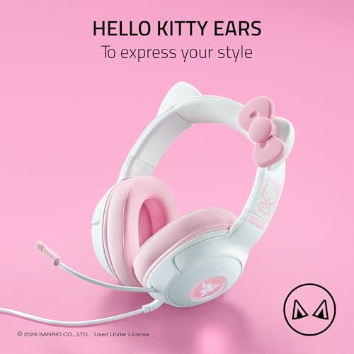 Razer Kraken Kitty V2 USB Wired Headset w/Kitty Ears, Hello Kitty Edition - image 2
